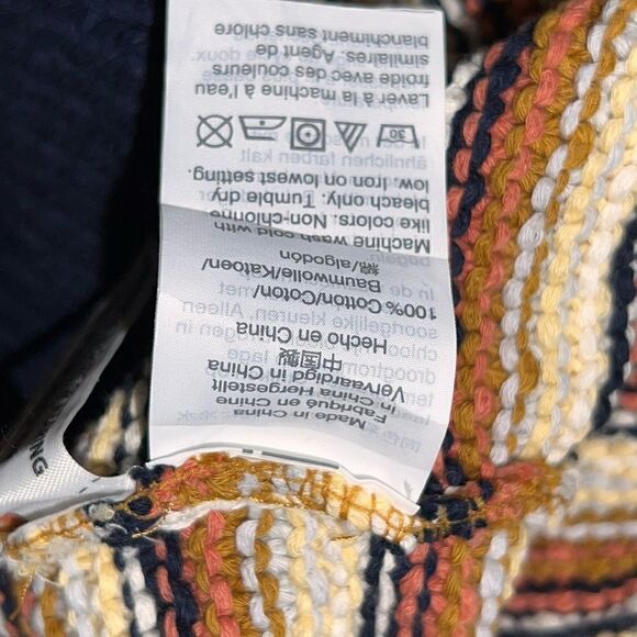 Madewell Arden Striped V Neck Madewell Crop Pullover Sweater Cotton Size Small - Picture 10 of 10